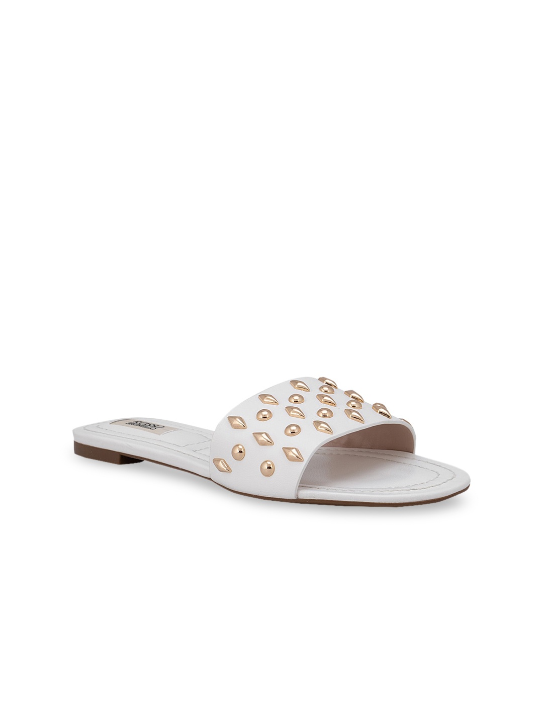 

ROSSO BRUNELLO Women White Embellished Open Toe Flats