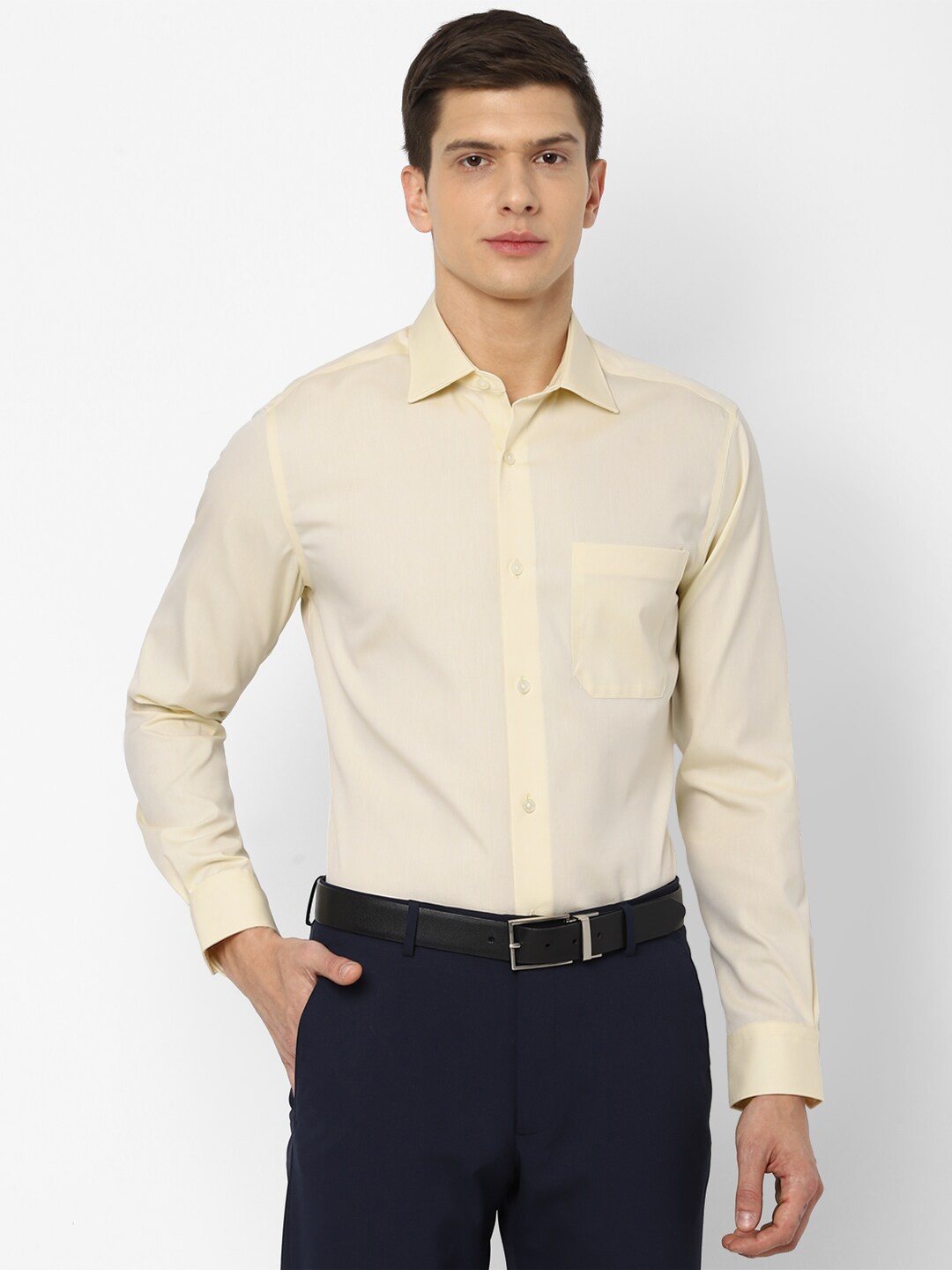 

Louis Philippe Men Cream-Coloured Formal Shirt