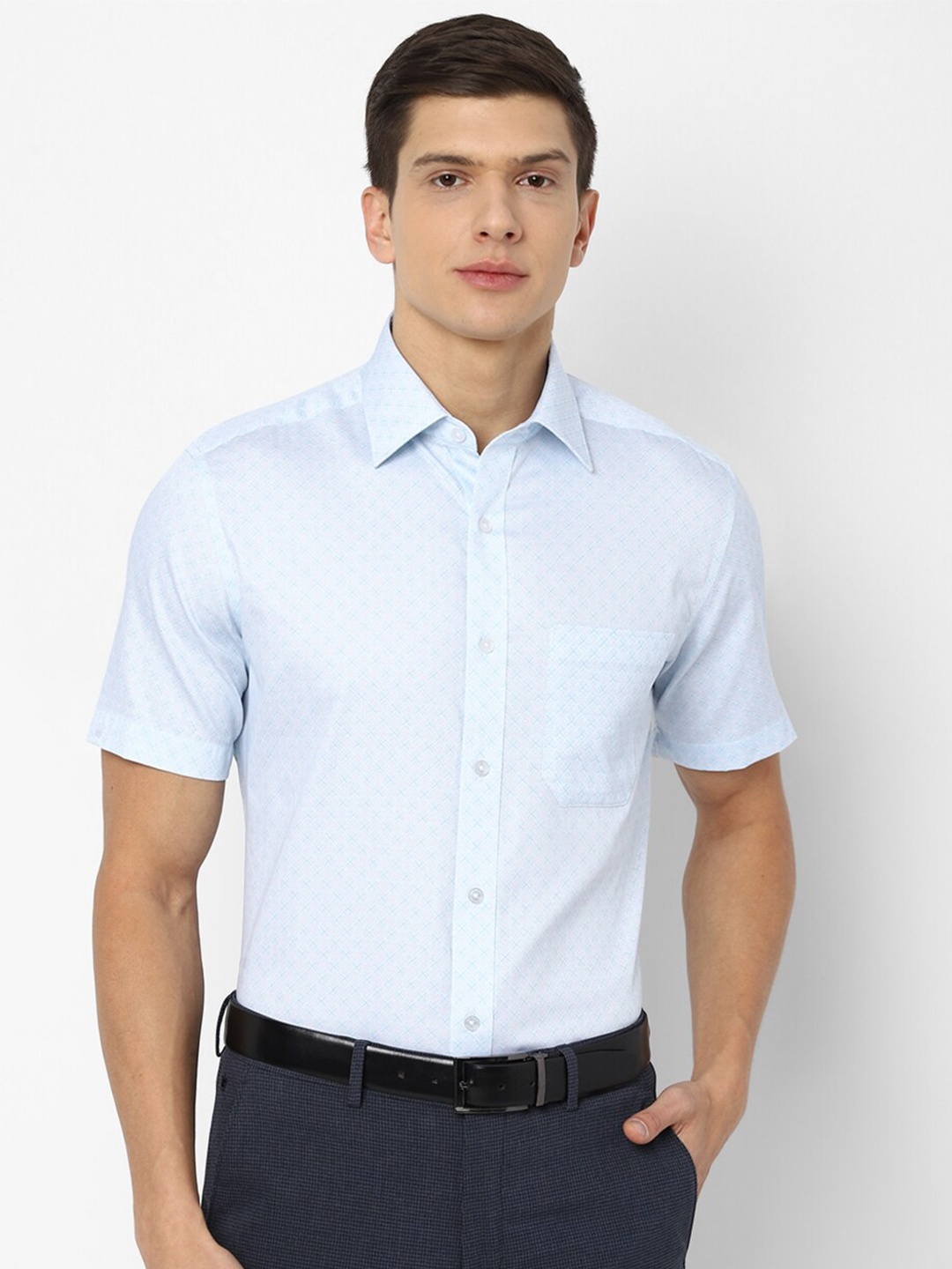 

Louis Philippe Men Blue Formal Shirt