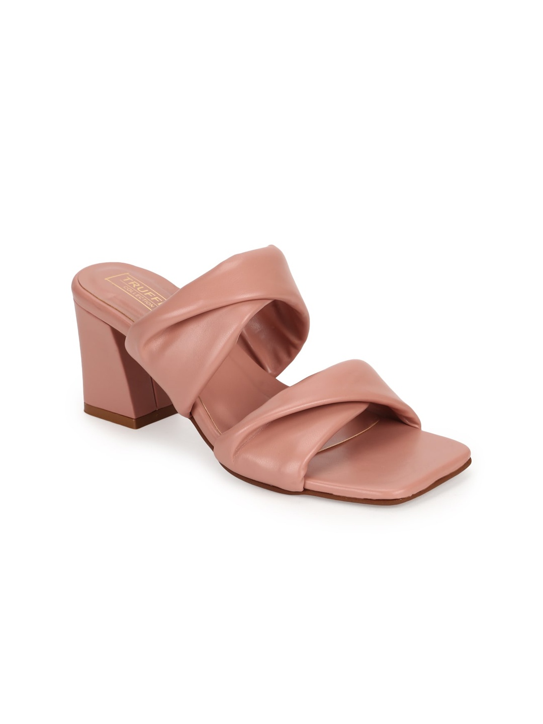 

Truffle Collection Mauve PU Block Sandals