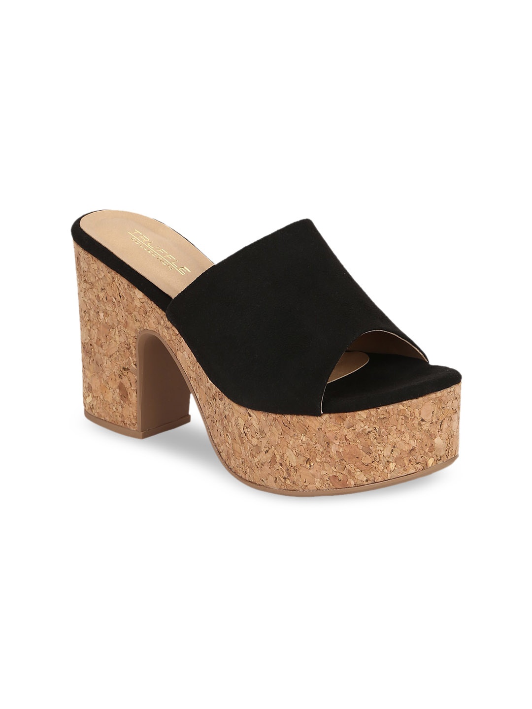 

Truffle Collection Black Suede Platform Mules