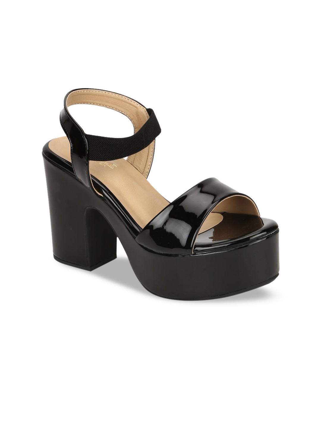 

Truffle Collection Women Black PU Platform Heels