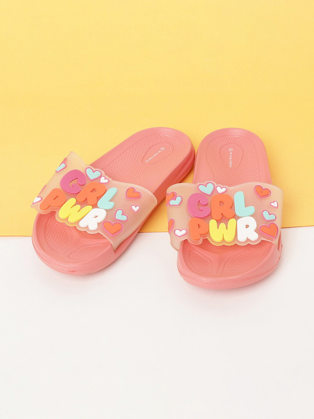 

Fame Forever by Lifestyle Girls Coral & Yellow Sliders
