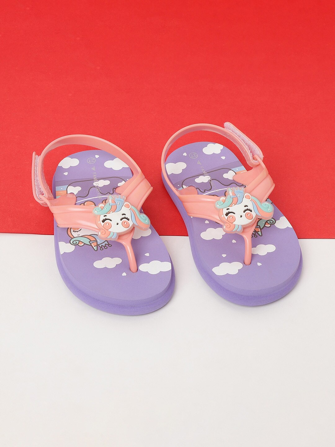

Fame Forever by Lifestyle Girls Orange & Purple Printed Thong Flip-Flops