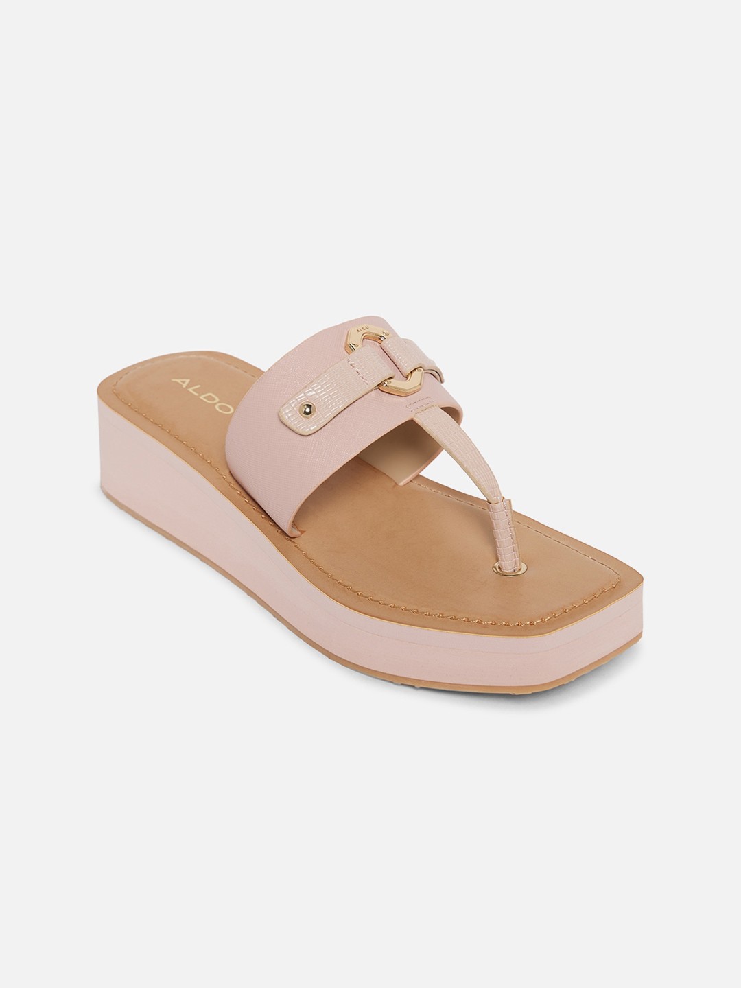 

ALDO Women Pink T-Strap Flats