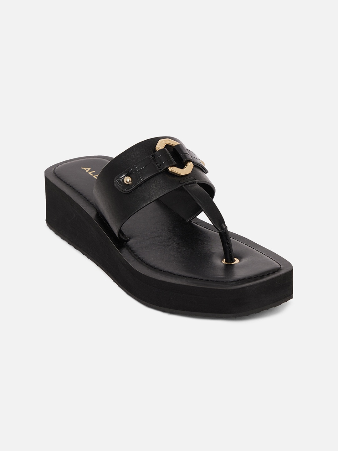 

ALDO Women Black T-Strap Flats