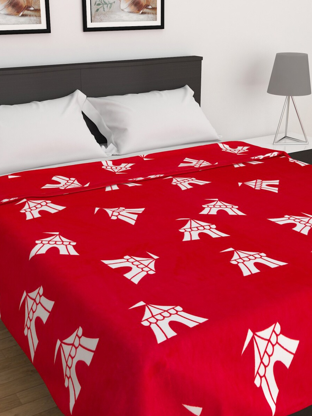 

Home Centre Red & White Summer 150 GSM Double Bed Blanket