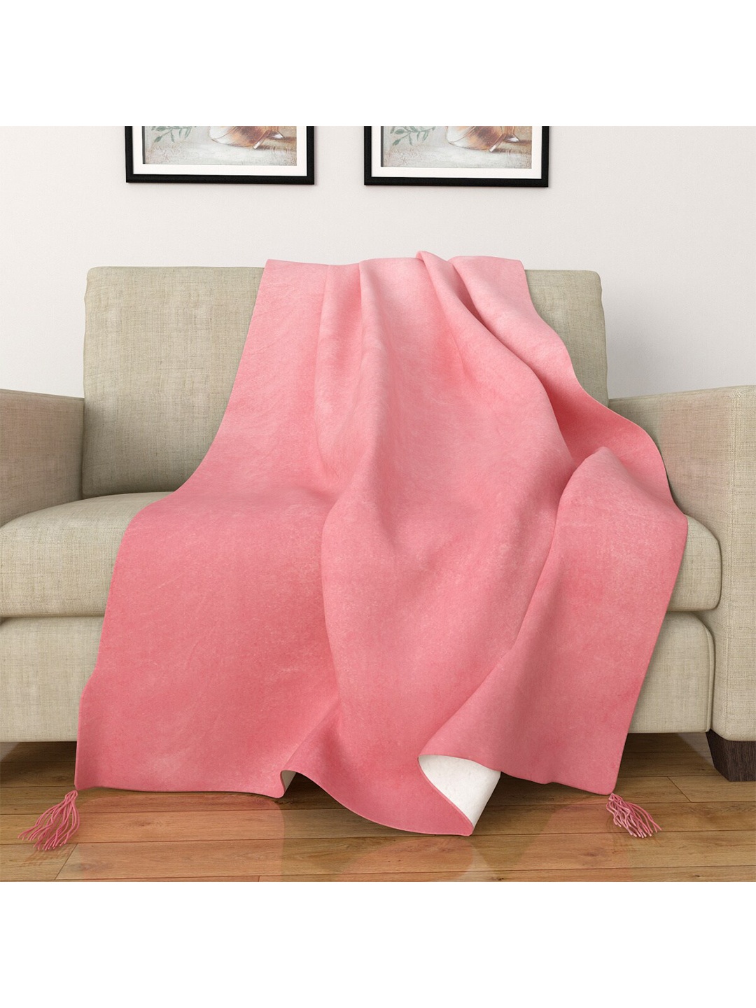 

Home Centre Pink Solid Single Bed Sherpa Throw