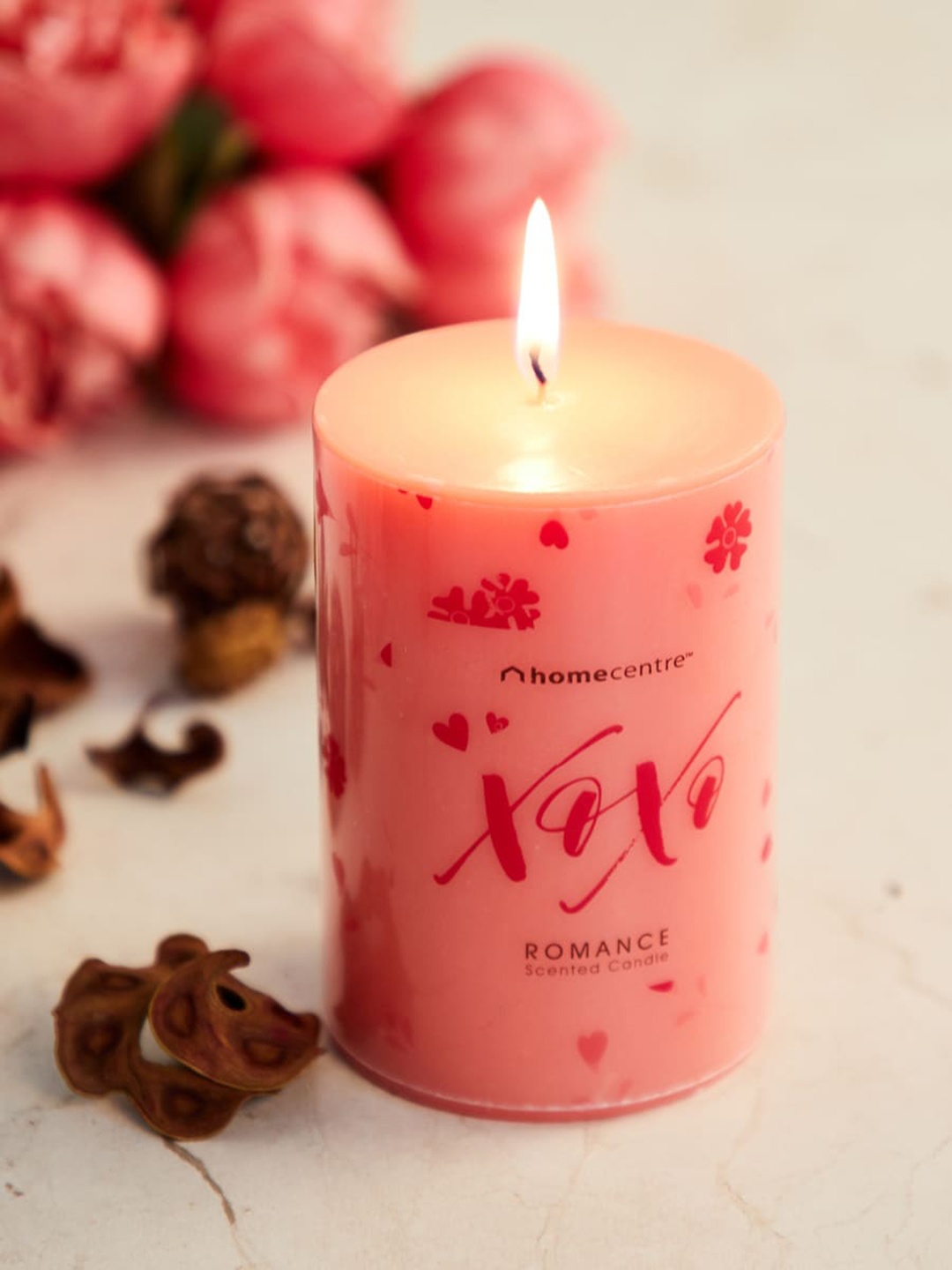 

Home Centre Peach Valentine Candle