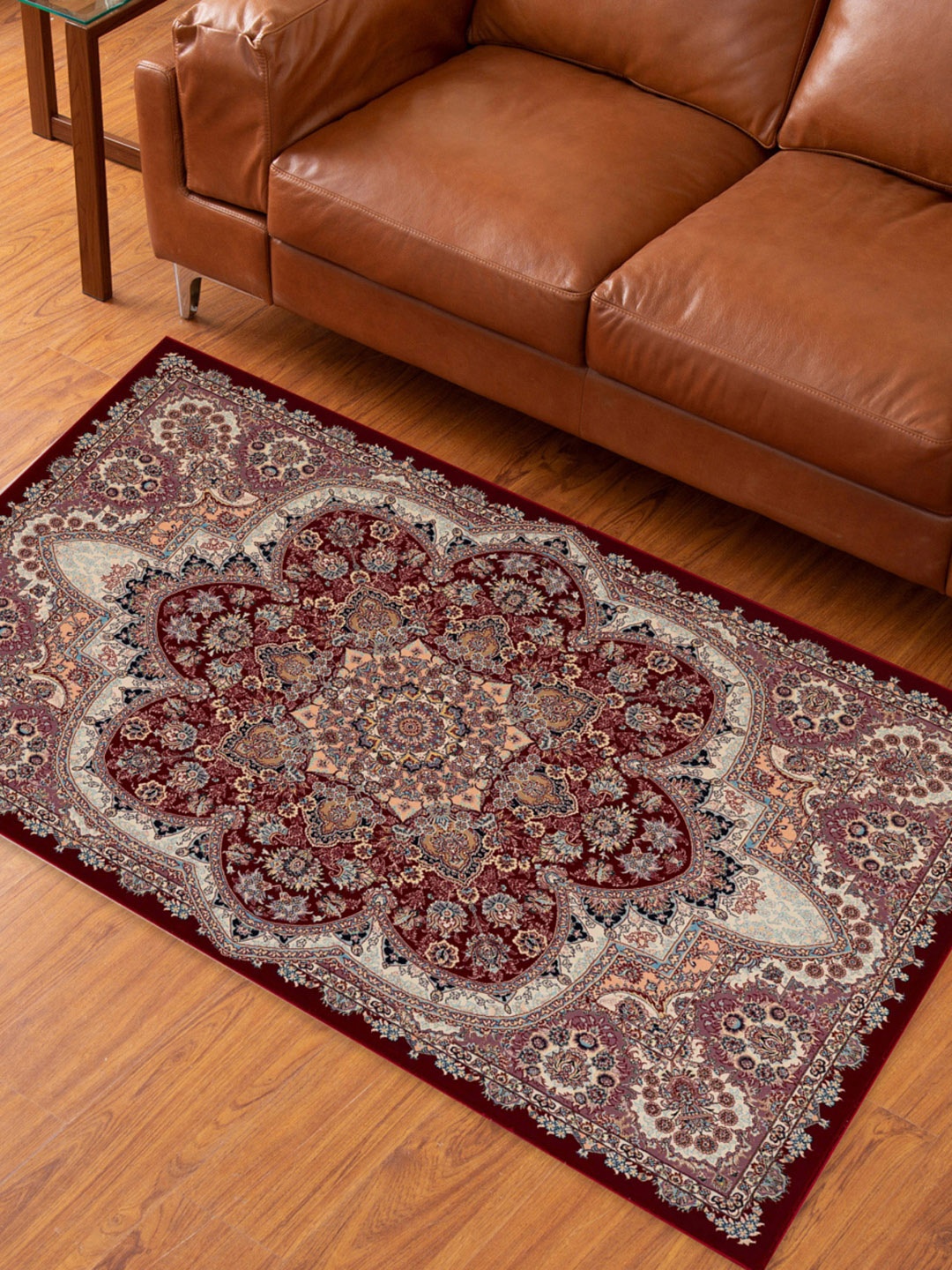 

Home Centre Red & Grey Printed Carpet