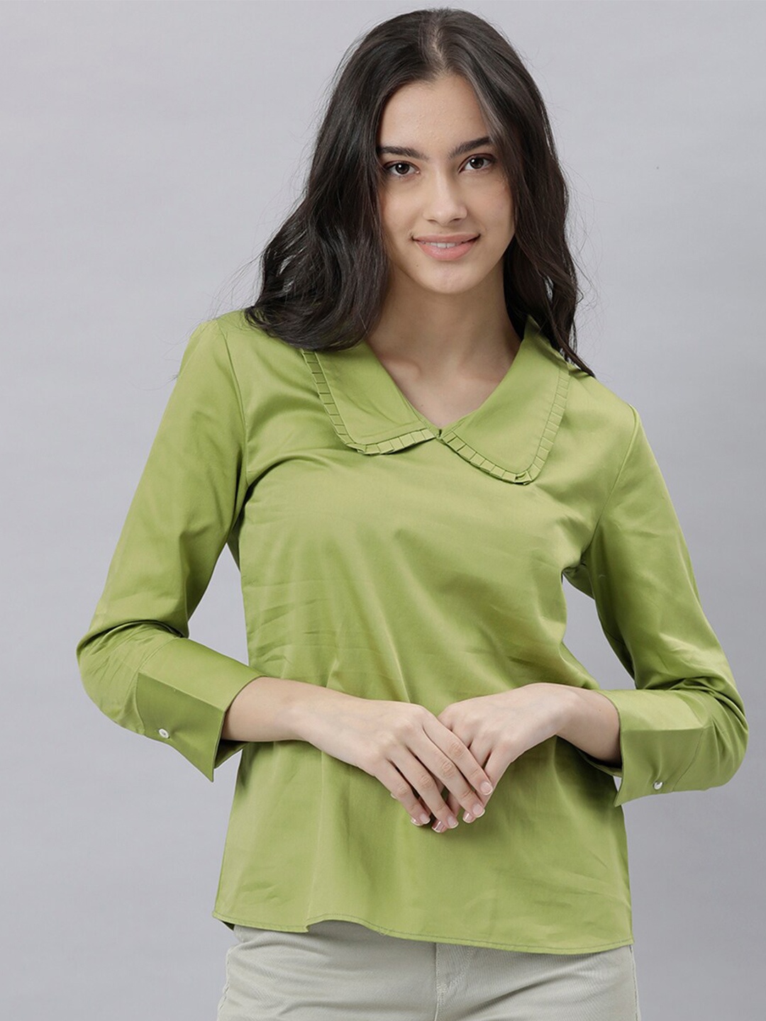 

RAREISM Green Peter Pan Collar Top