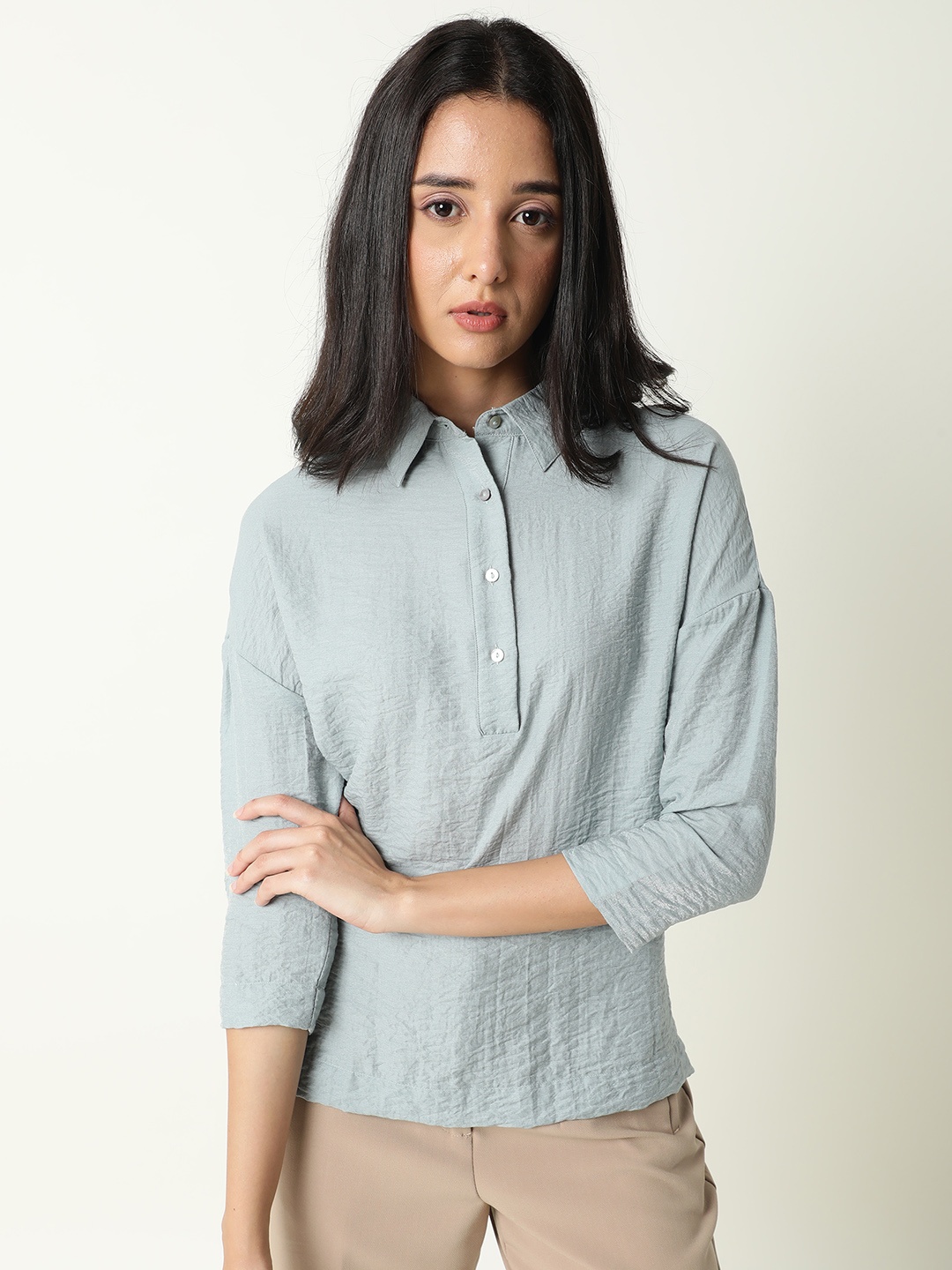 

RAREISM Green Shirt Style Top