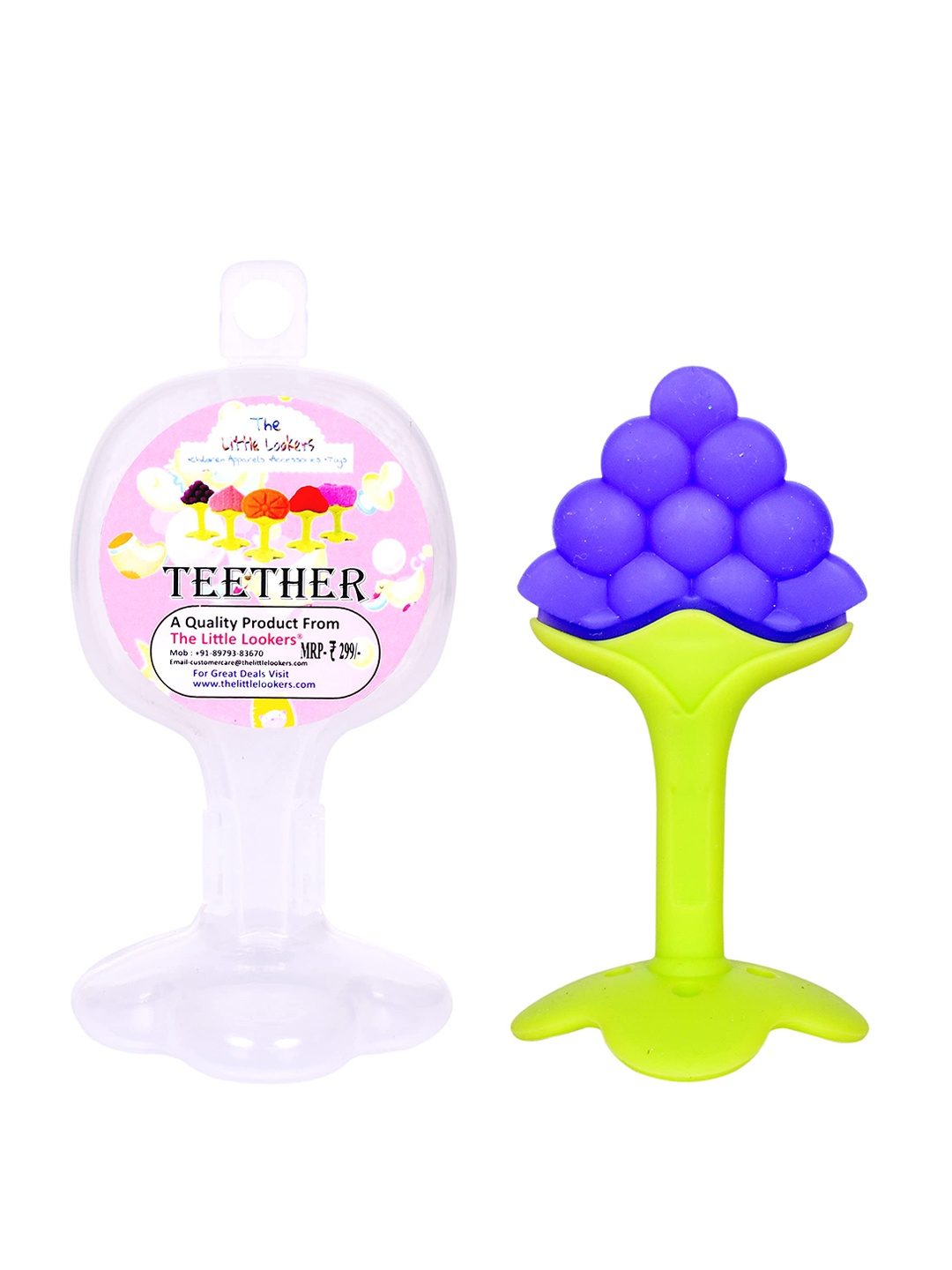

The Little Lookers Kids Green & Blue Silicone Fruit Shape Teether