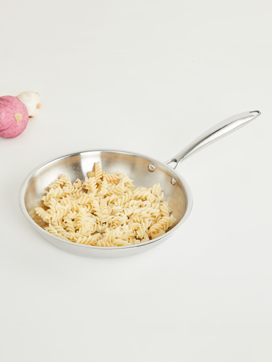 

Home Centre Silver-Toned Stainless Steel Frying Pan