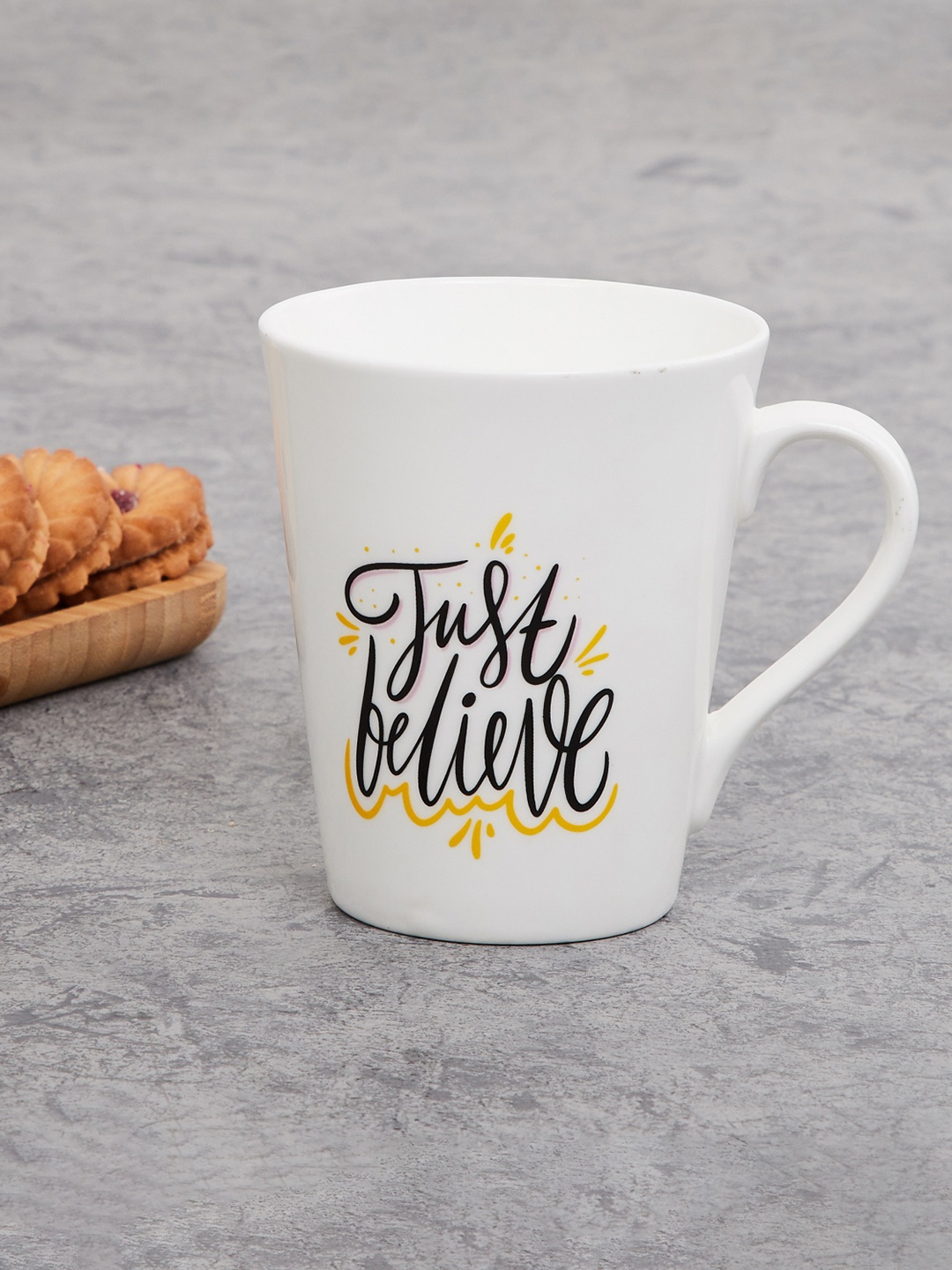 

Home Centre White Text or Slogans Printed Bone China Glossy Mug