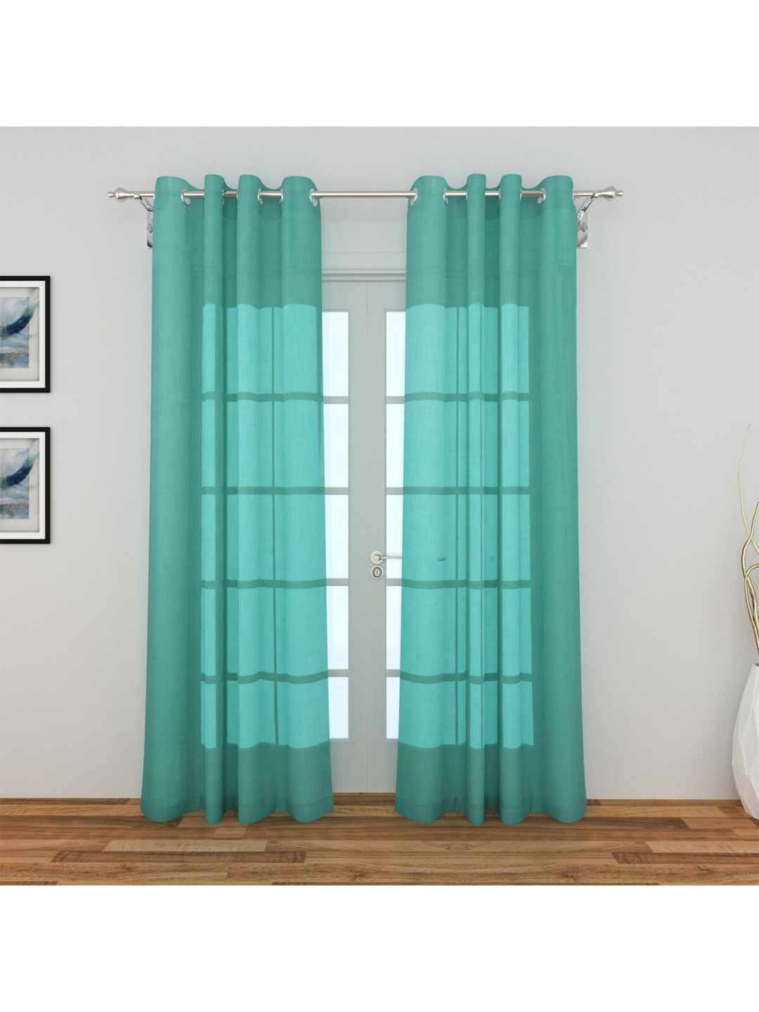 

Home Centre Blue Set of 2 Sheer Door Curtain