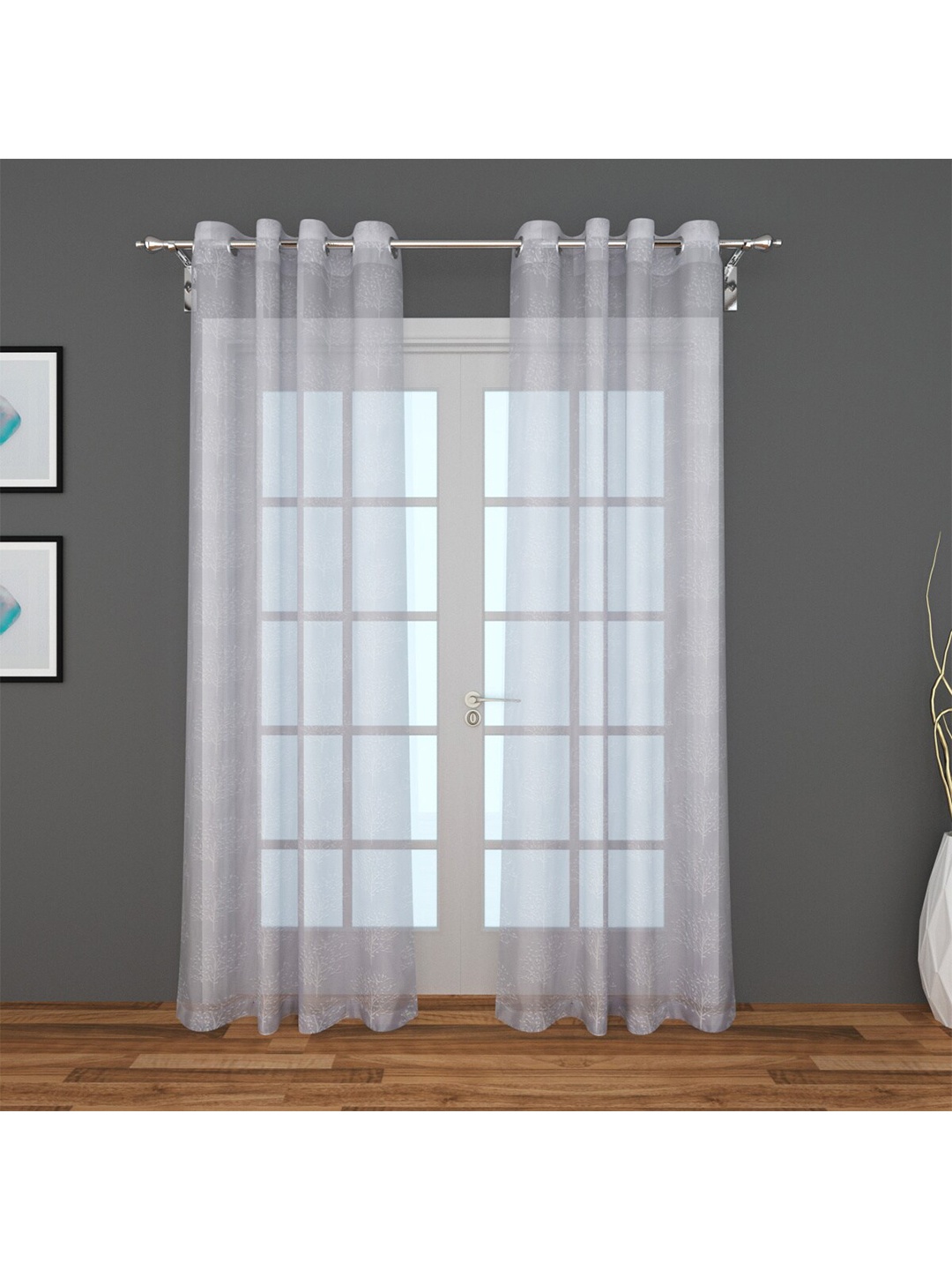 

Home Centre White Set of 2 Sheer Door Curtain