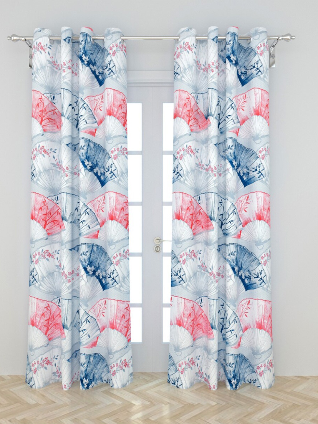 

Home Centre Pink & Blue Set of 2 Geometric Door Curtain