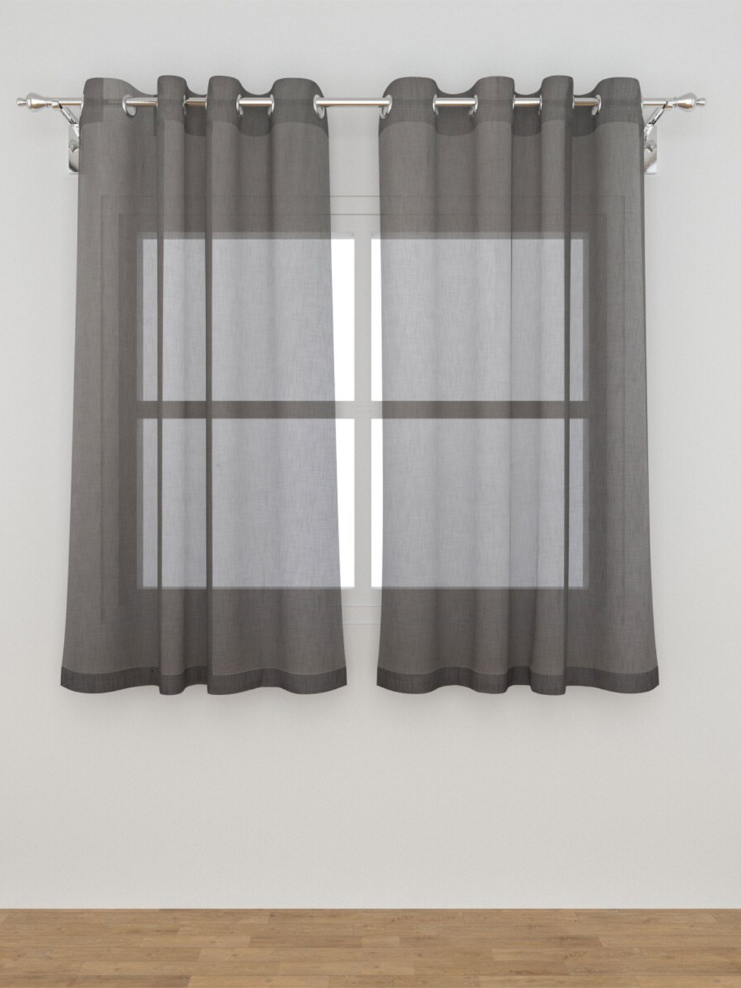 

Home Centre Grey Set of 2 Sheer Window Curtain