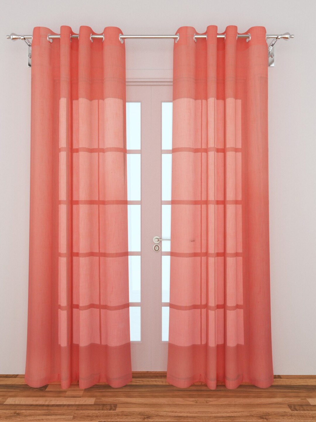 

Home Centre Peach-Coloured Set of 2 Sheer Door Curtain