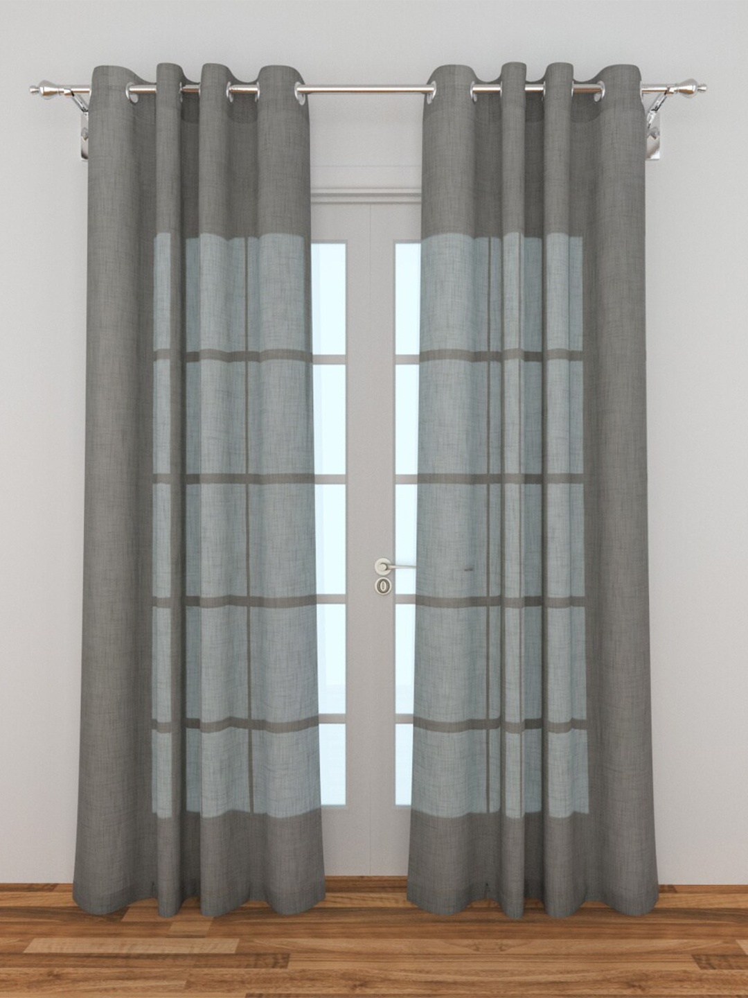 

Home Centre Grey Set of 2 Sheer Door Curtain