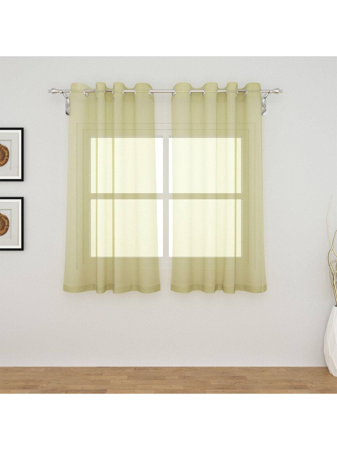 

Home Centre Grey Set of 2 Sheer Window Curtain