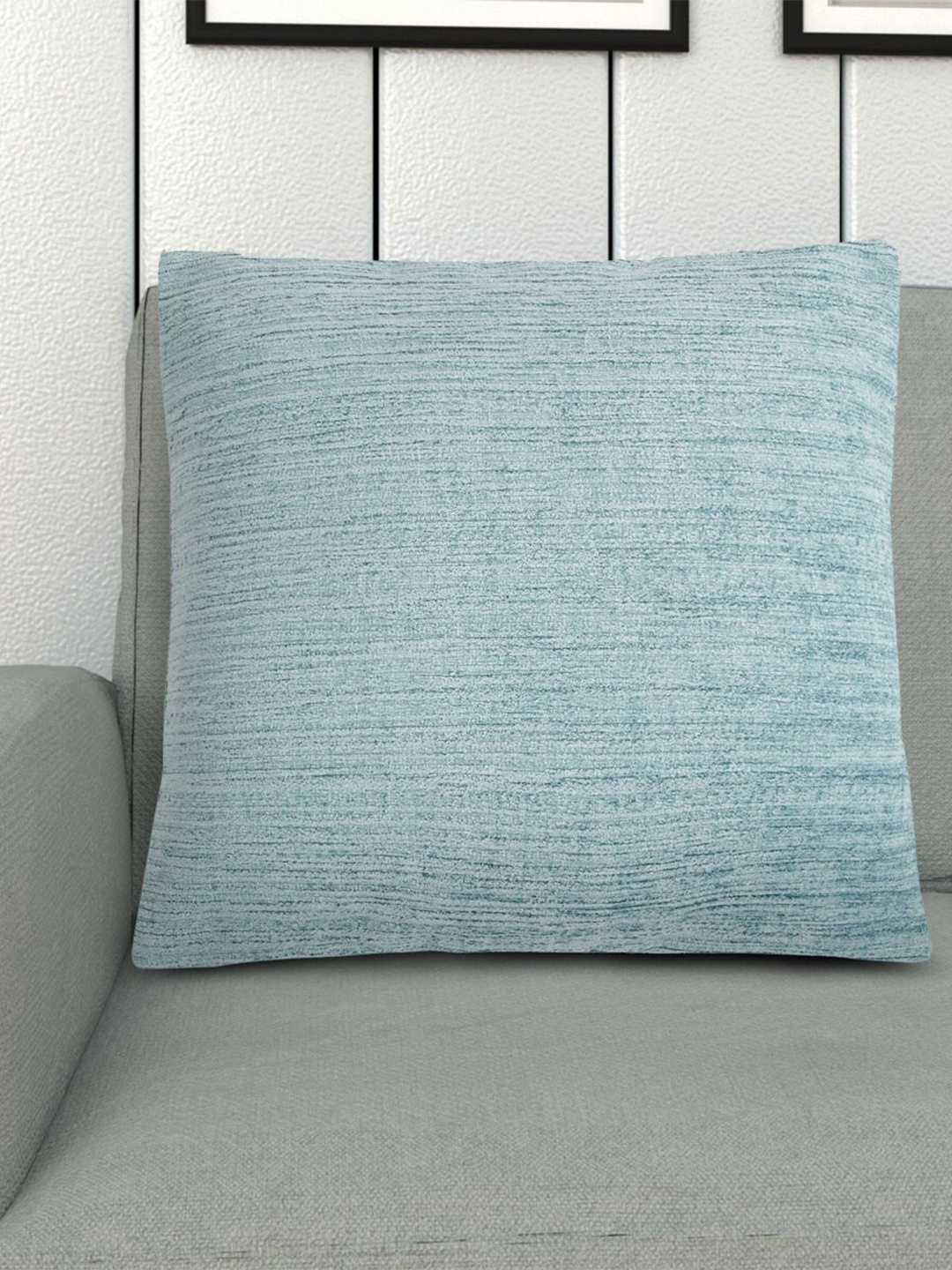 

Home Centre Teal Blue Solid Jacquard Square Cushion Covers
