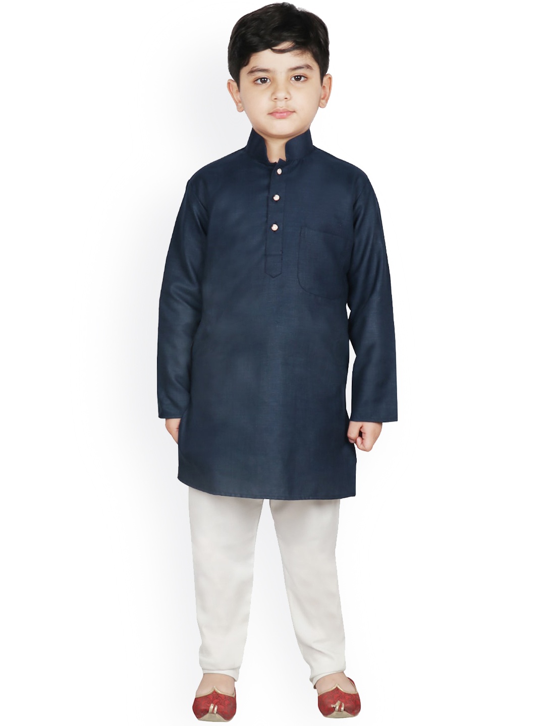 

SG YUVRAJ Boys Navy Blue Kurta with Pyjamas