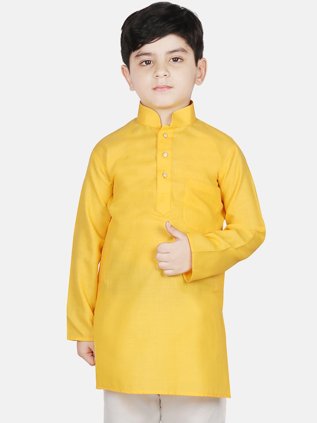 

SG YUVRAJ Boys Yellow Thread Work Kurta