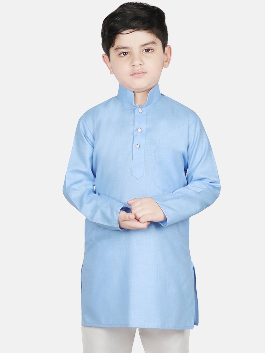 

SG YUVRAJ Boys Turquoise Blue Cotton Kurta