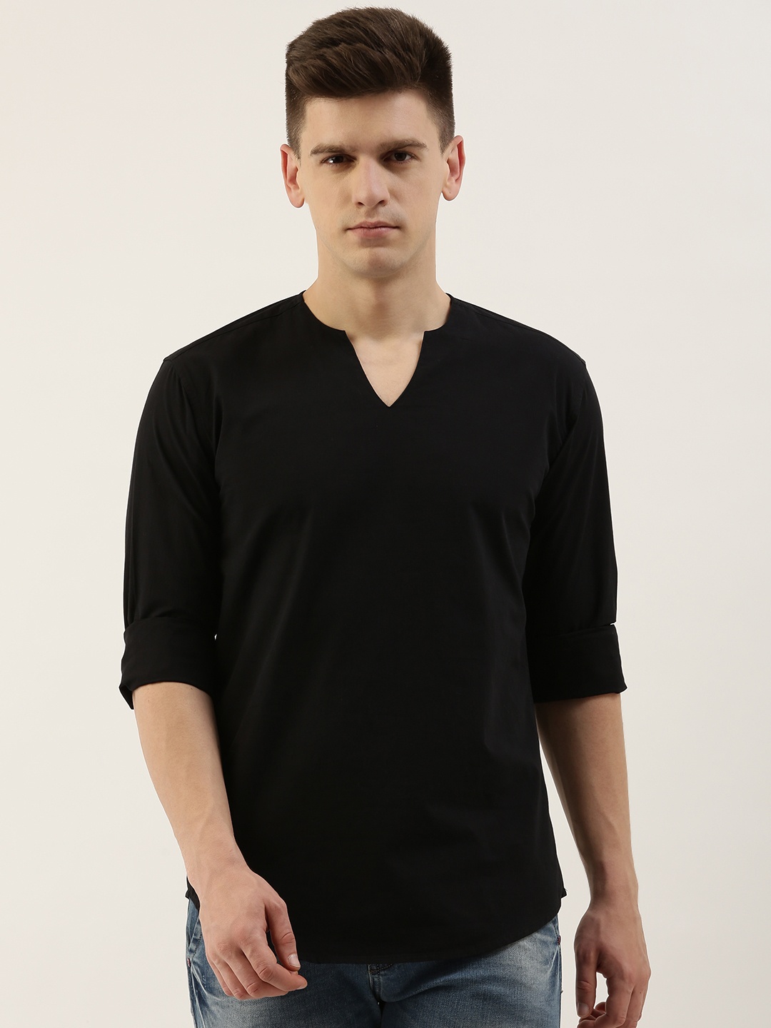 

Bene Kleed Cotton Linen Kurta, Black