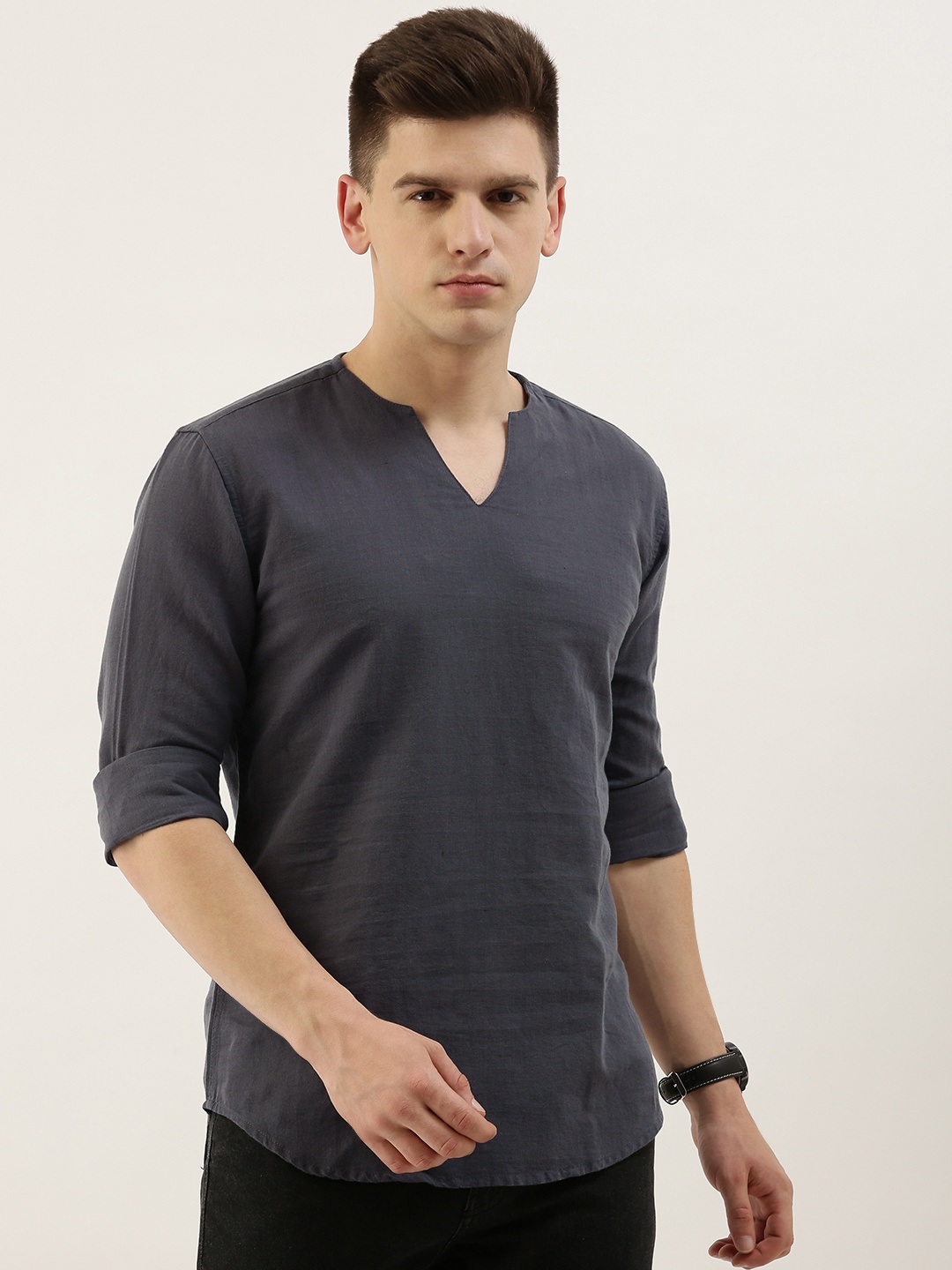 

Bene Kleed Men Charcoal Kurta