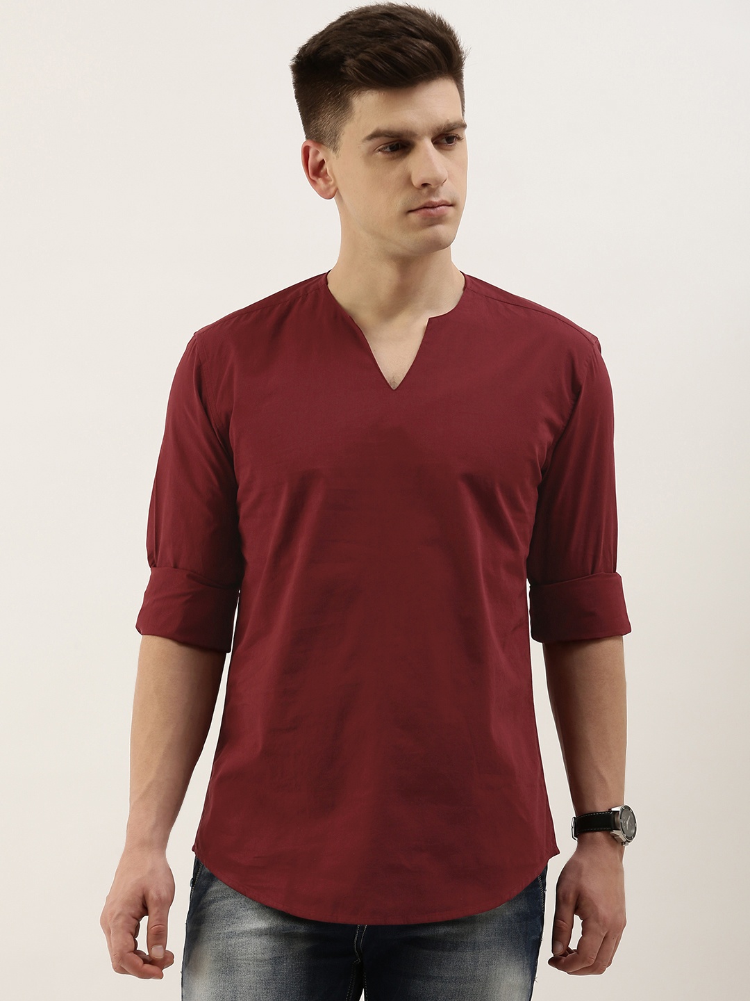 

Bene Kleed Men Maroon Kurta