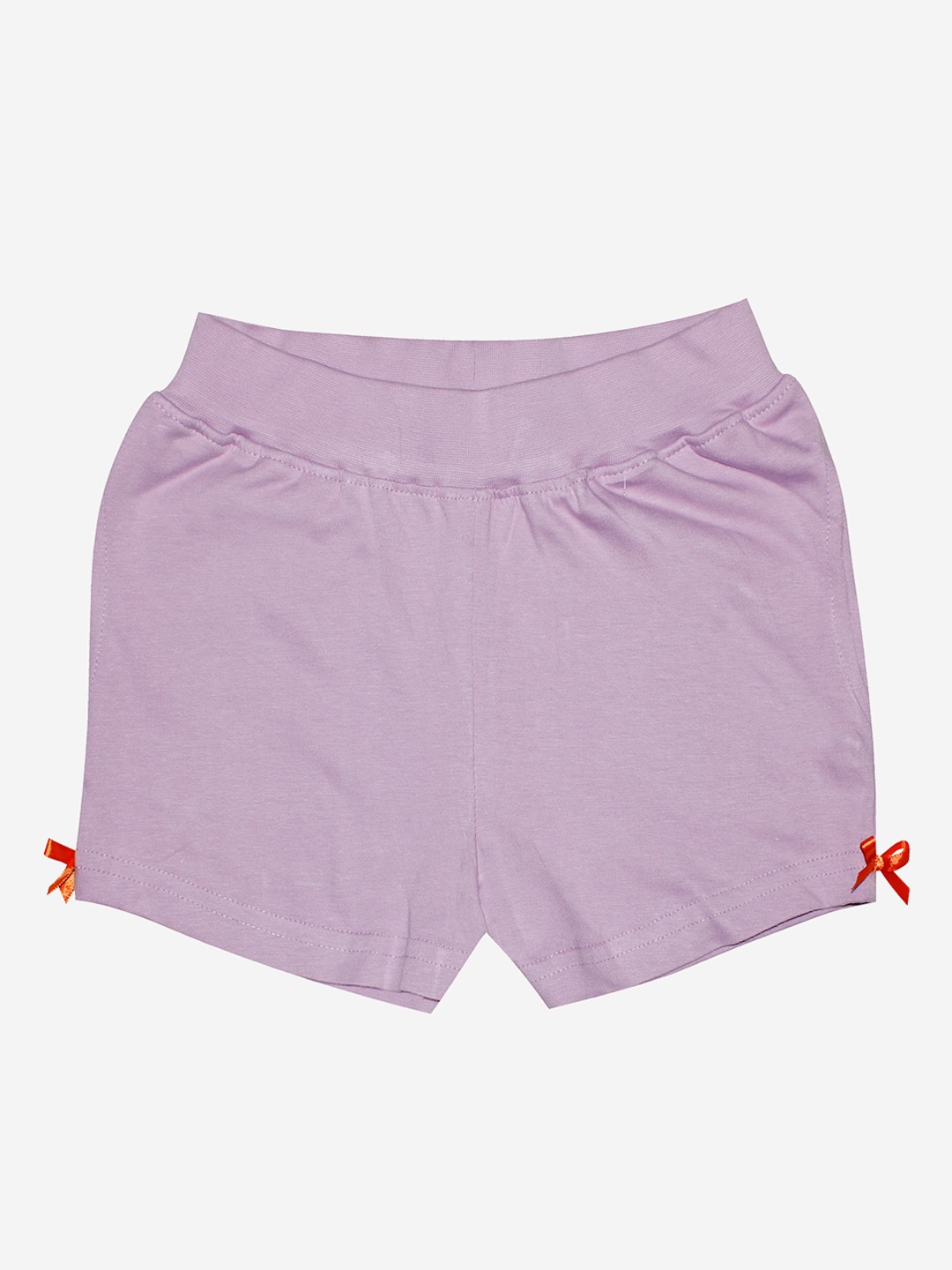 

KiddoPanti Girls Purple Solid Cotton Shorts