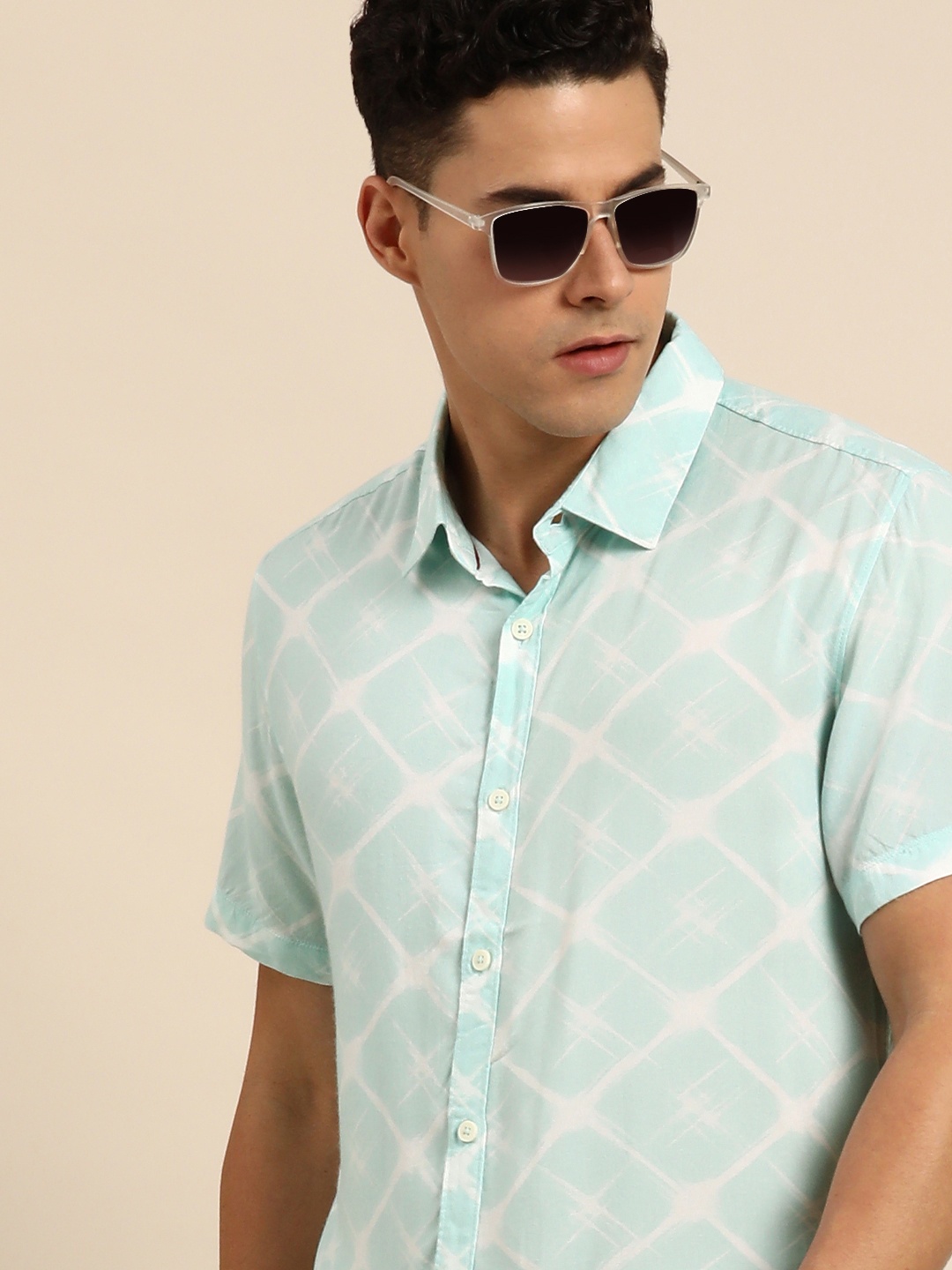 

Being Human Men Geometric Printed Casual Shirt, Blue