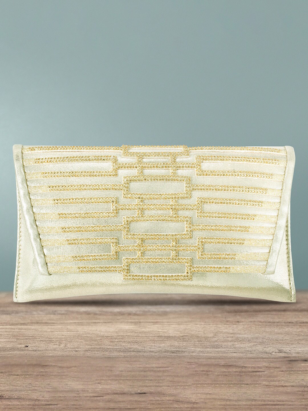 

Peora Gold-Toned Embellished Envelope Clutch