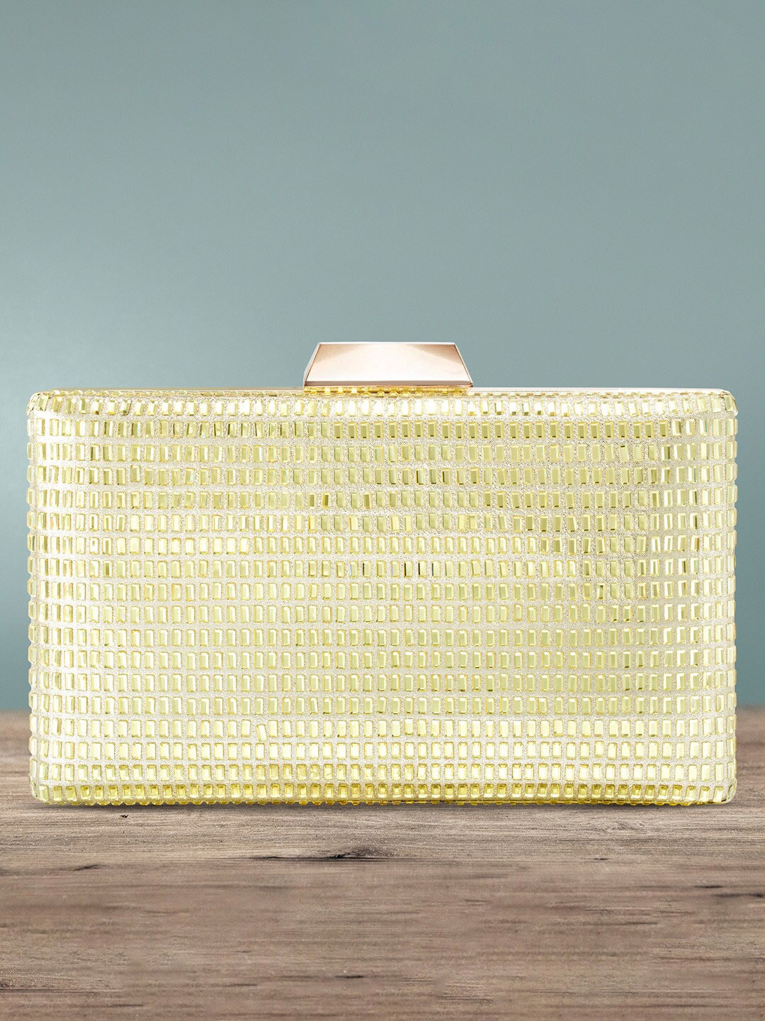 

Peora Gold-Toned Embellished Box Clutch