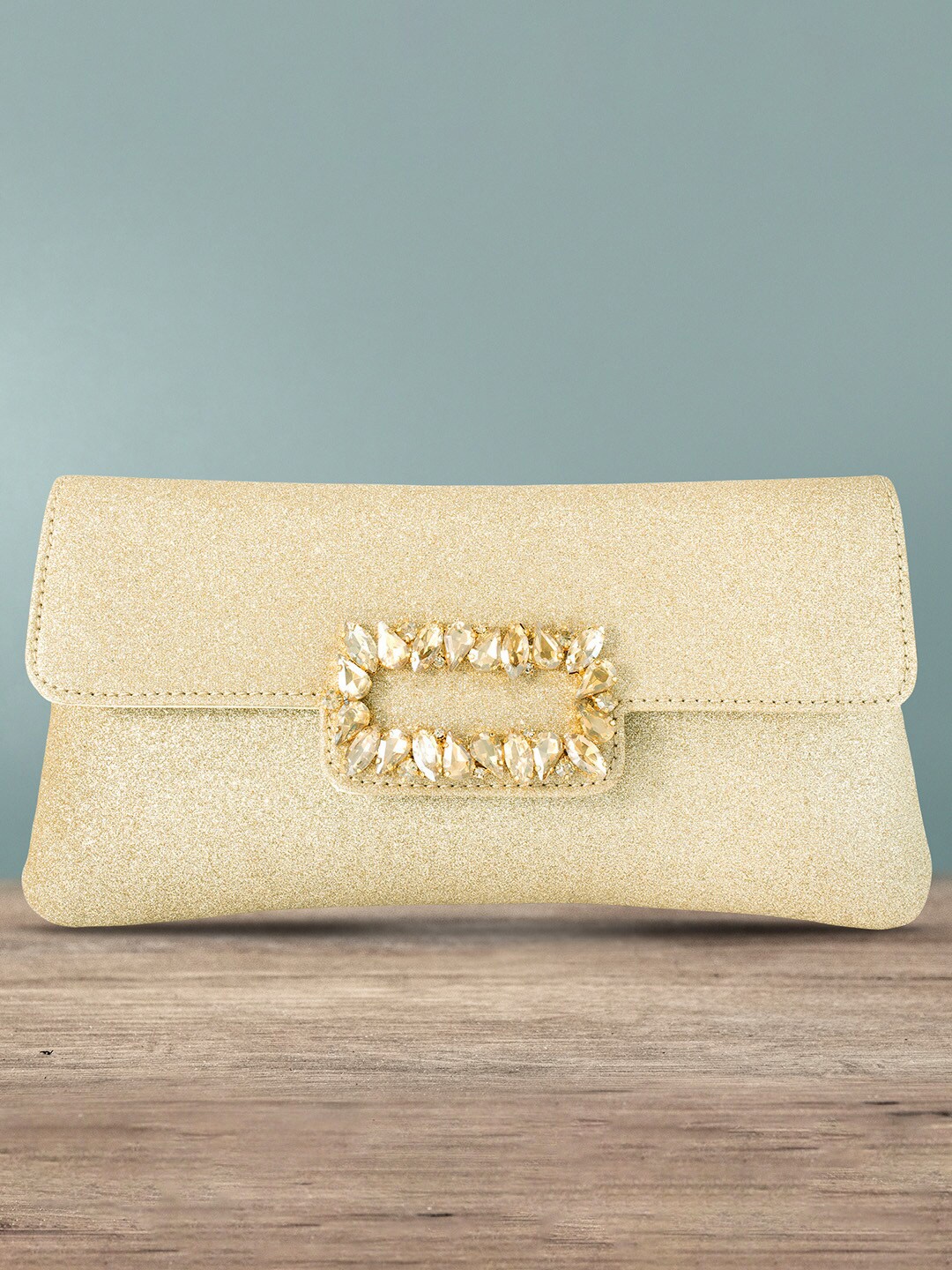 

Peora Gold-Toned Embellished Purse Clutch