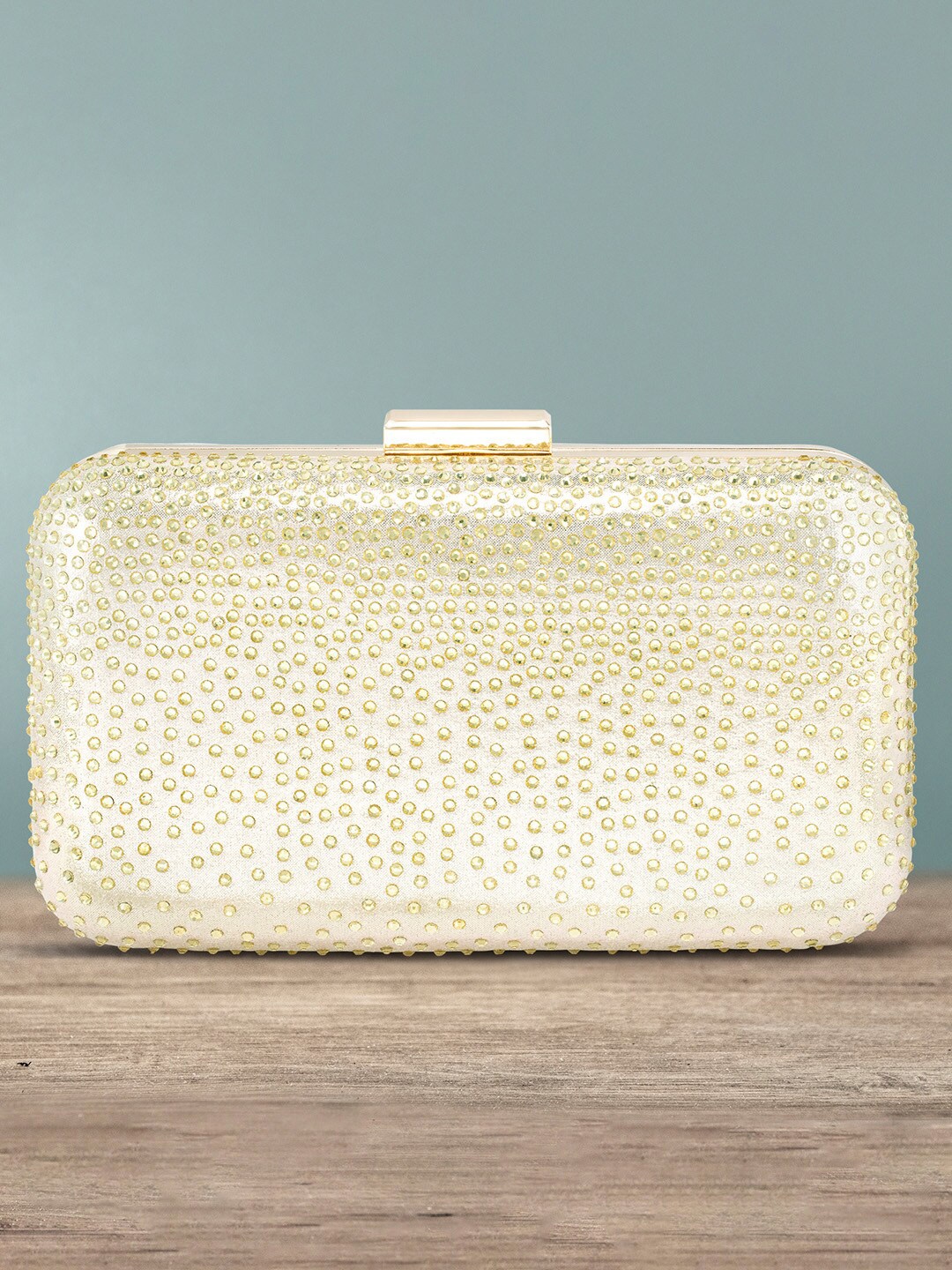 

Peora Gold-Toned Embellished Box Clutch