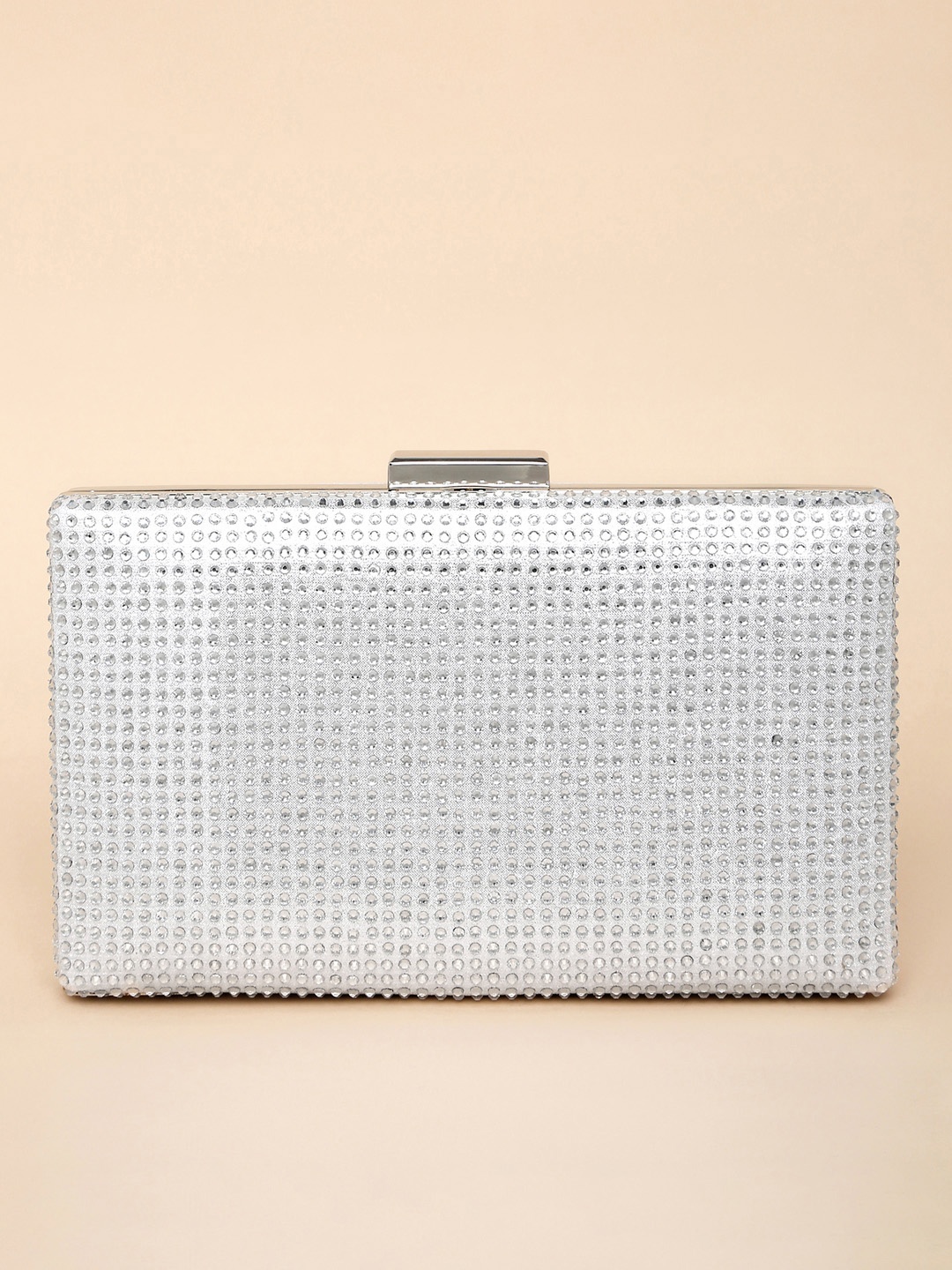 

Peora Women Silver-Toned Embellished Purse Clutch