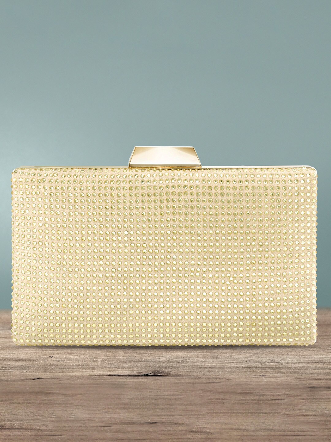 

Peora Gold-Toned Embellished Box Clutch