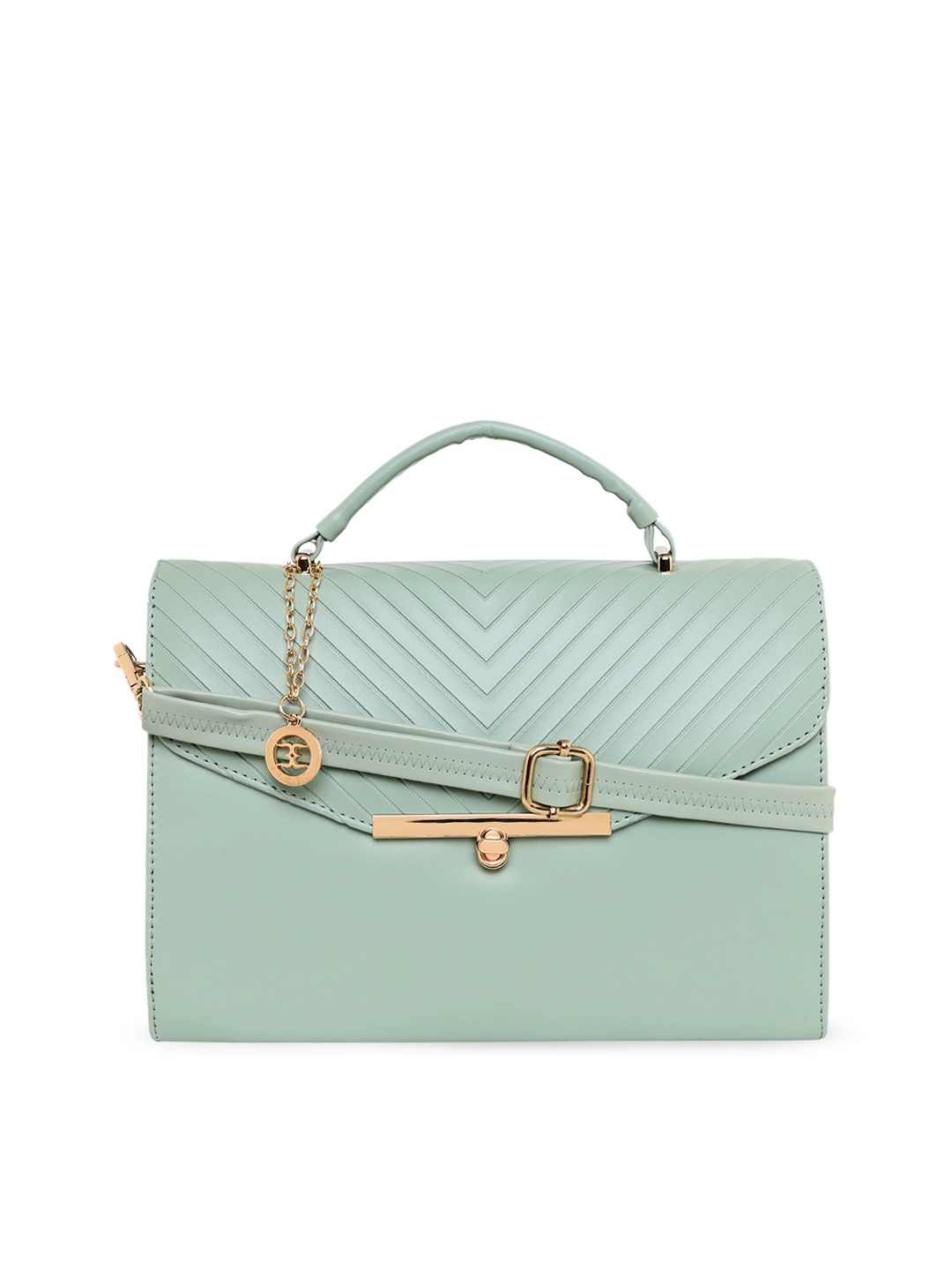 

ESBEDA Green Textured PU Structured Satchel