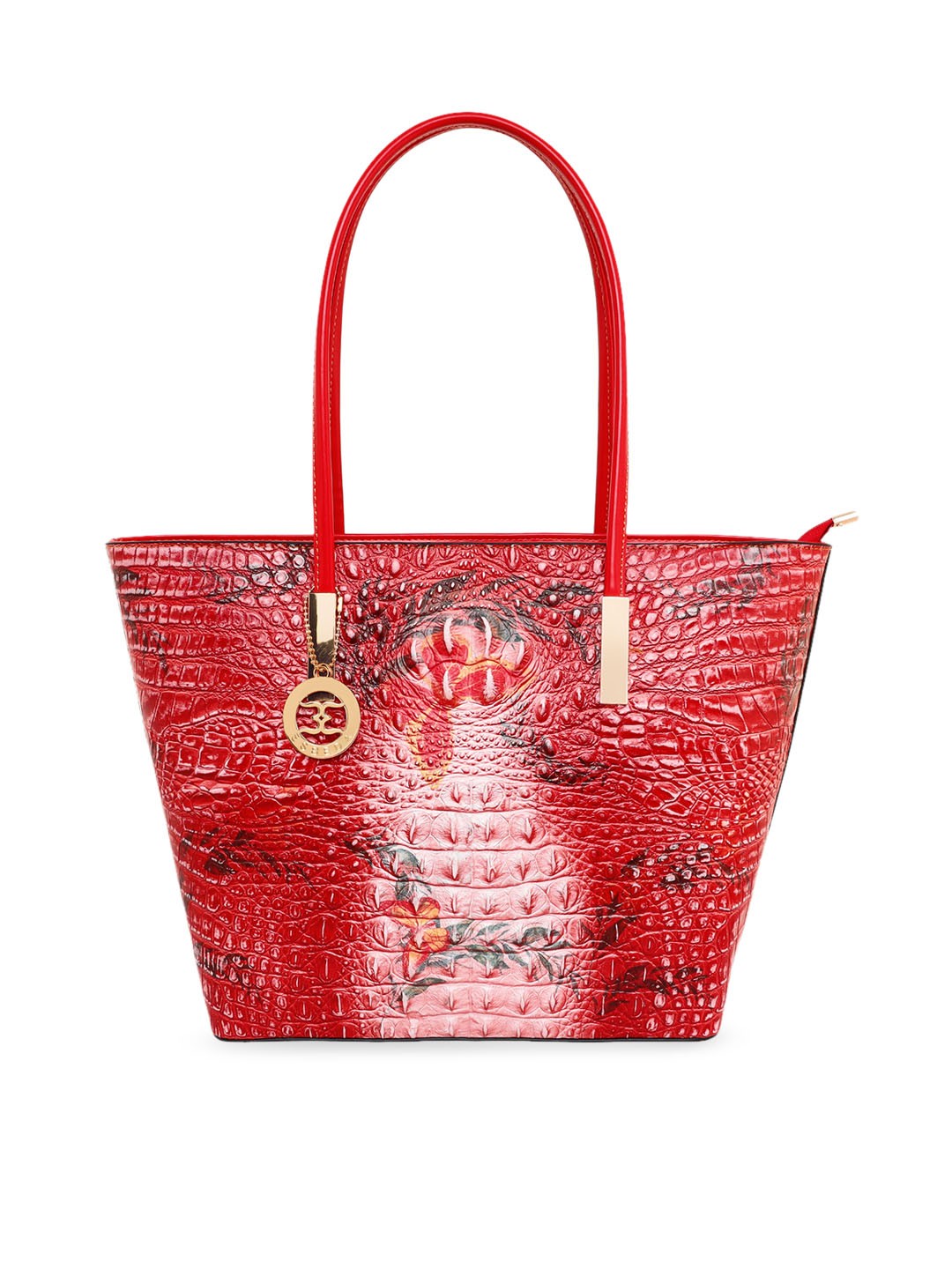 

ESBEDA Red Animal Textured PU Shopper Shoulder Bag