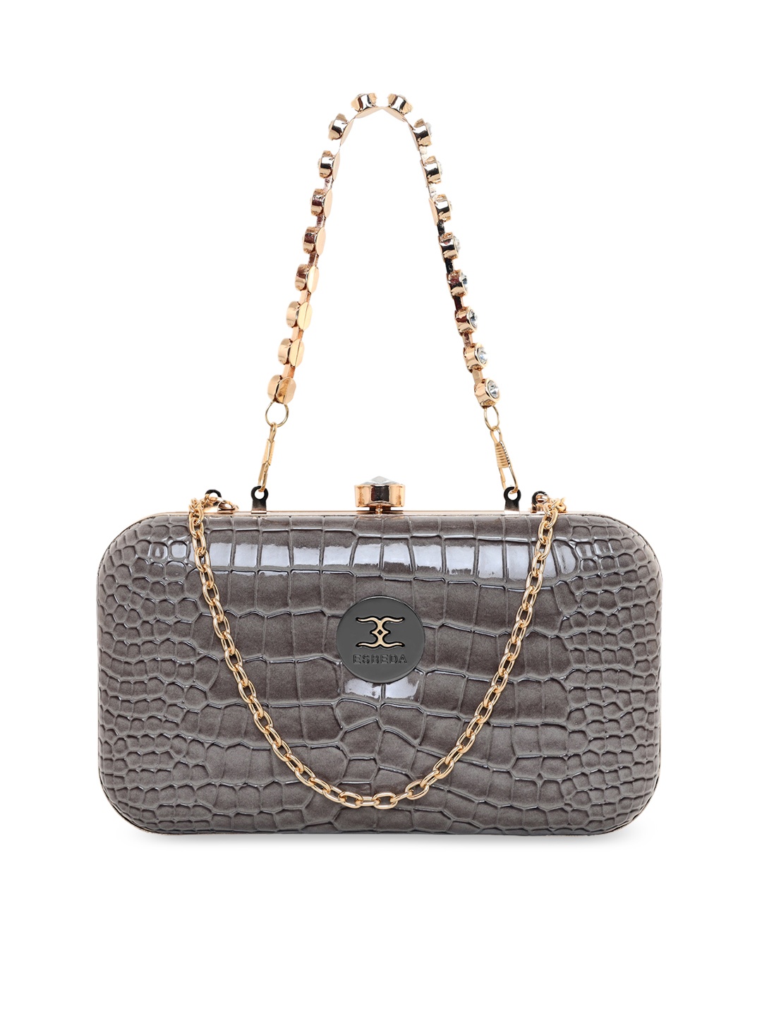 

ESBEDA Grey Textured Box Clutch