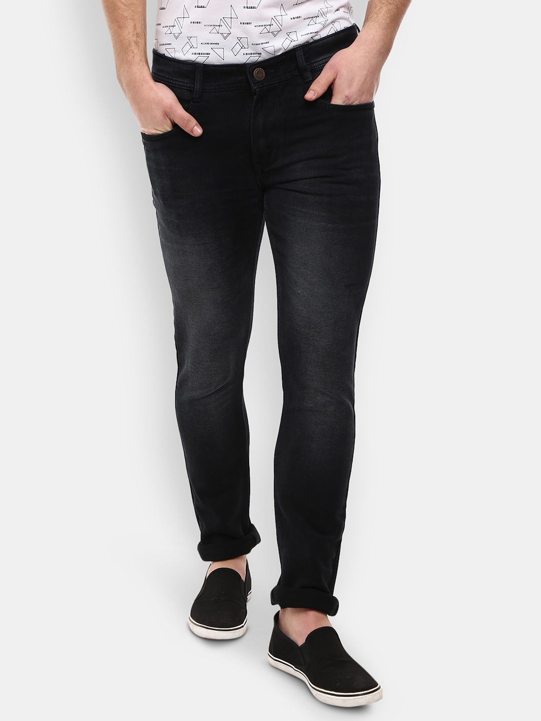 

V-Mart Men Black Slim Fit Light Fade Stretchable Jeans