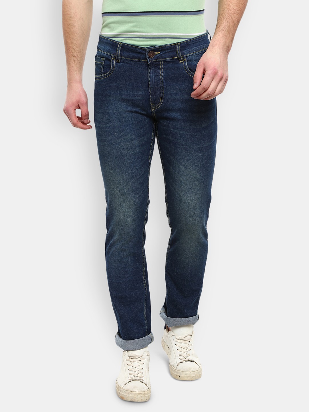 

V-Mart Men Navy Blue Slim Fit Light Fade Stretchable Jeans