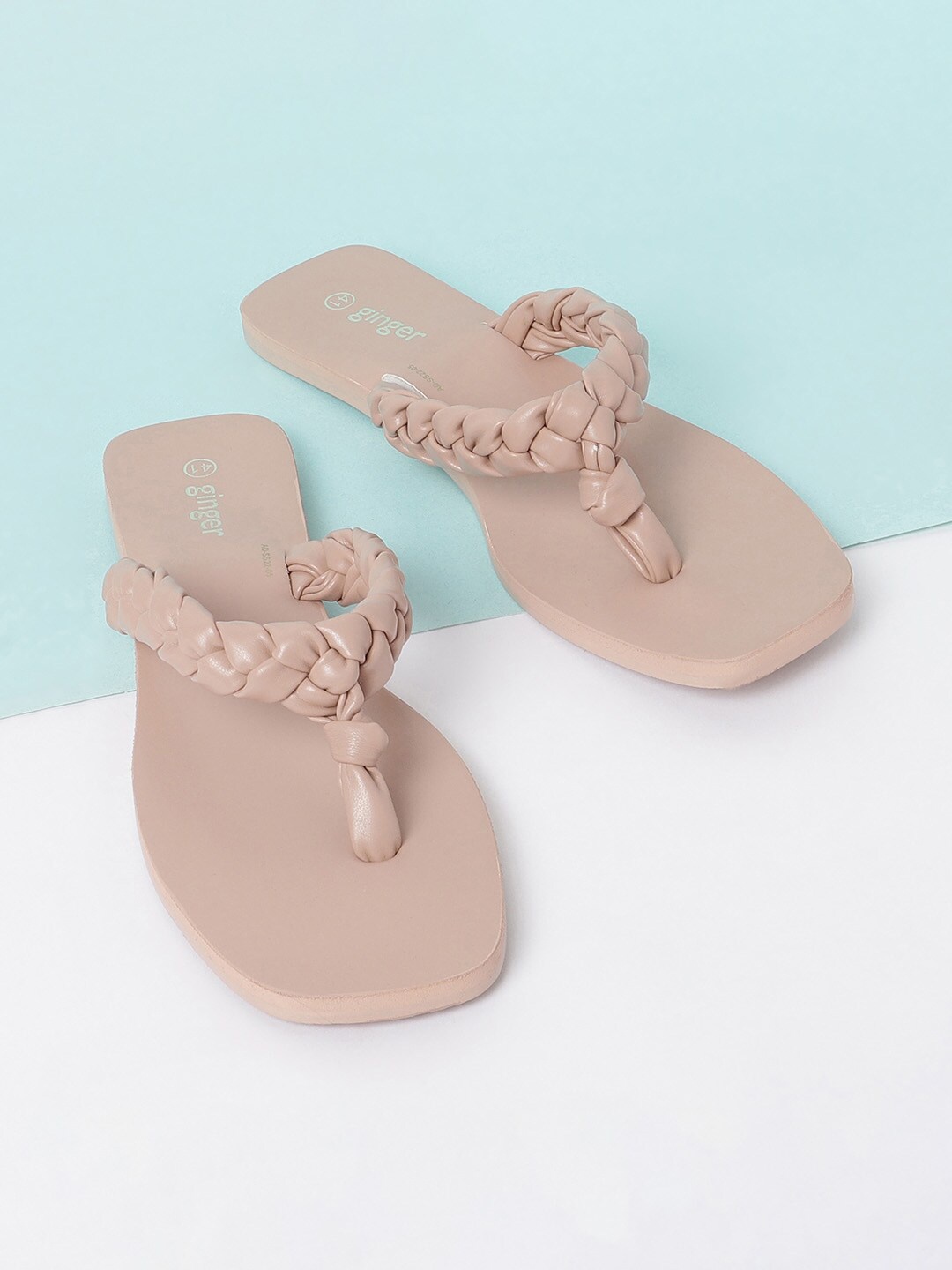 

Ginger by Lifestyle Women Rose Solid T-Strap Flats