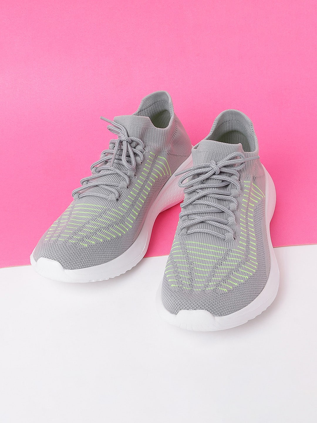 

Ginger by Lifestyle Women Grey Woven Design Sneakers