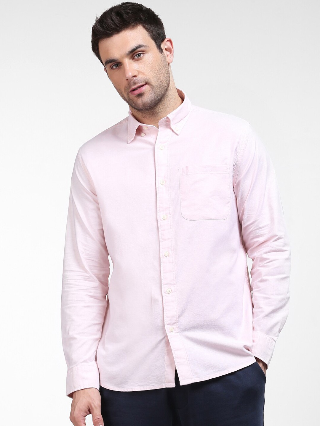 

SELECTED Men Pink Organic Cotton Casual Shirt
