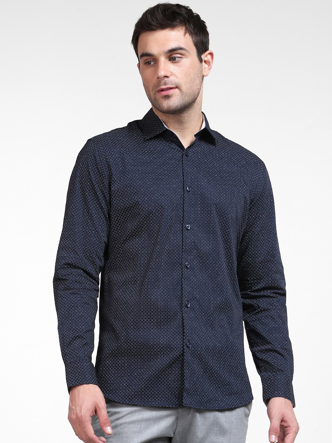 

SELECTED Men Blue Slim Fit Printed Casual Shirt